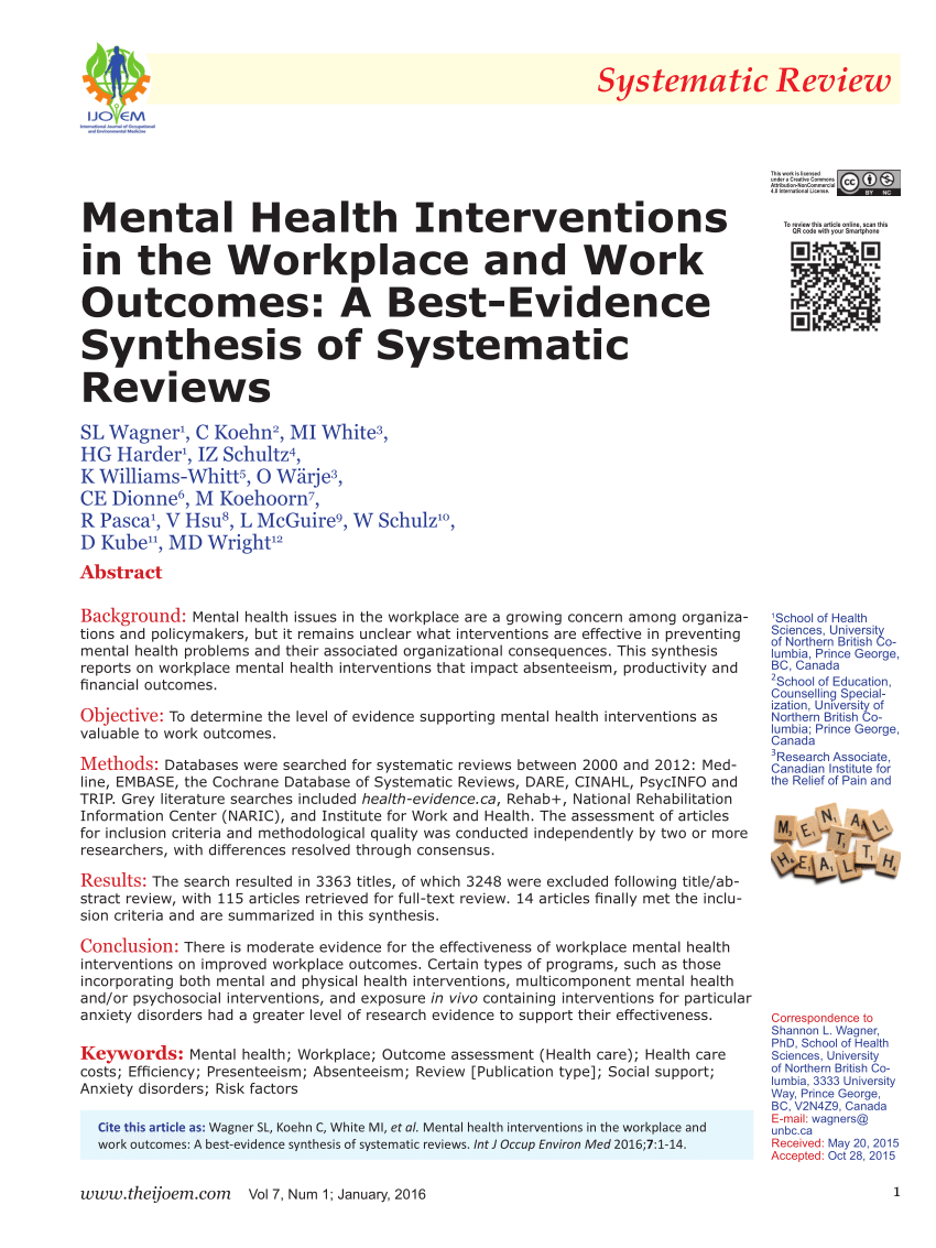 systematic literature review health outcomes