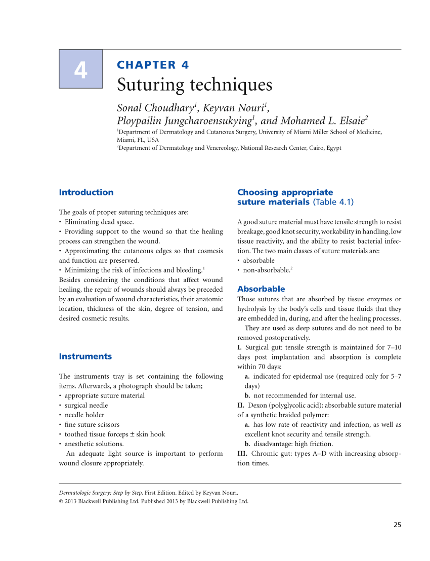 Techniques de sutures traditionnelles extériorisées : pull-out de