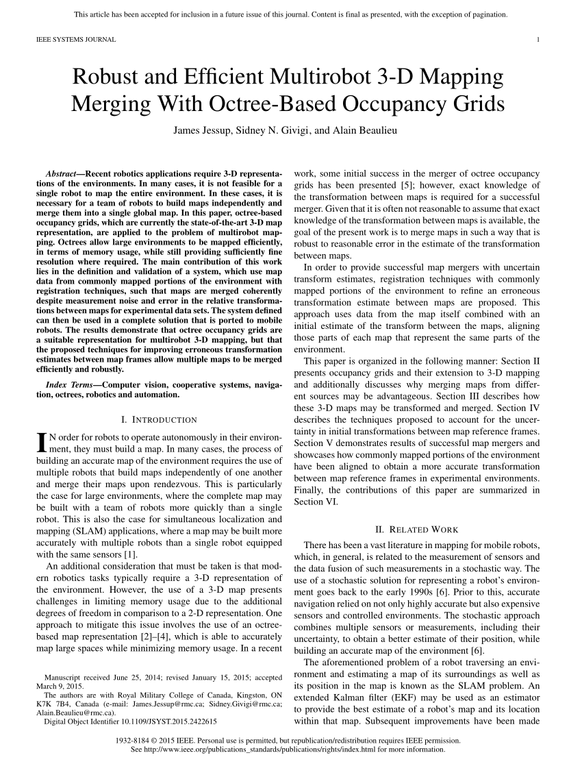 (PDF) Robust and efficient multi-robot 3D mapping with octree based