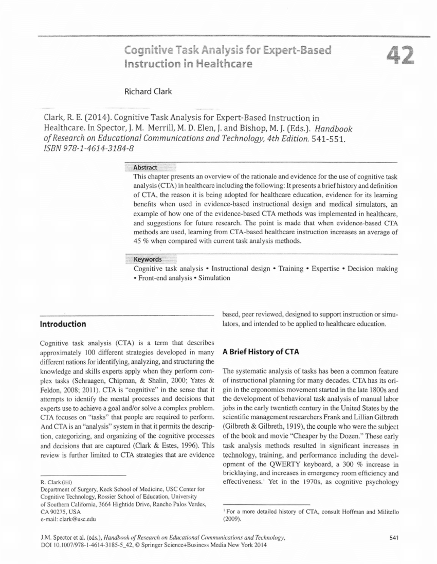 What Is Cognitive Task Analysis In Education