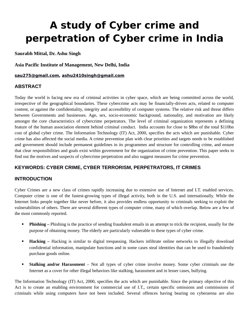 law against cyber crime research paper