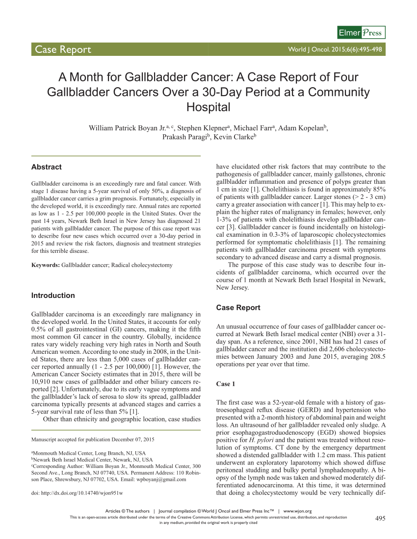 research paper on gallbladder cancer