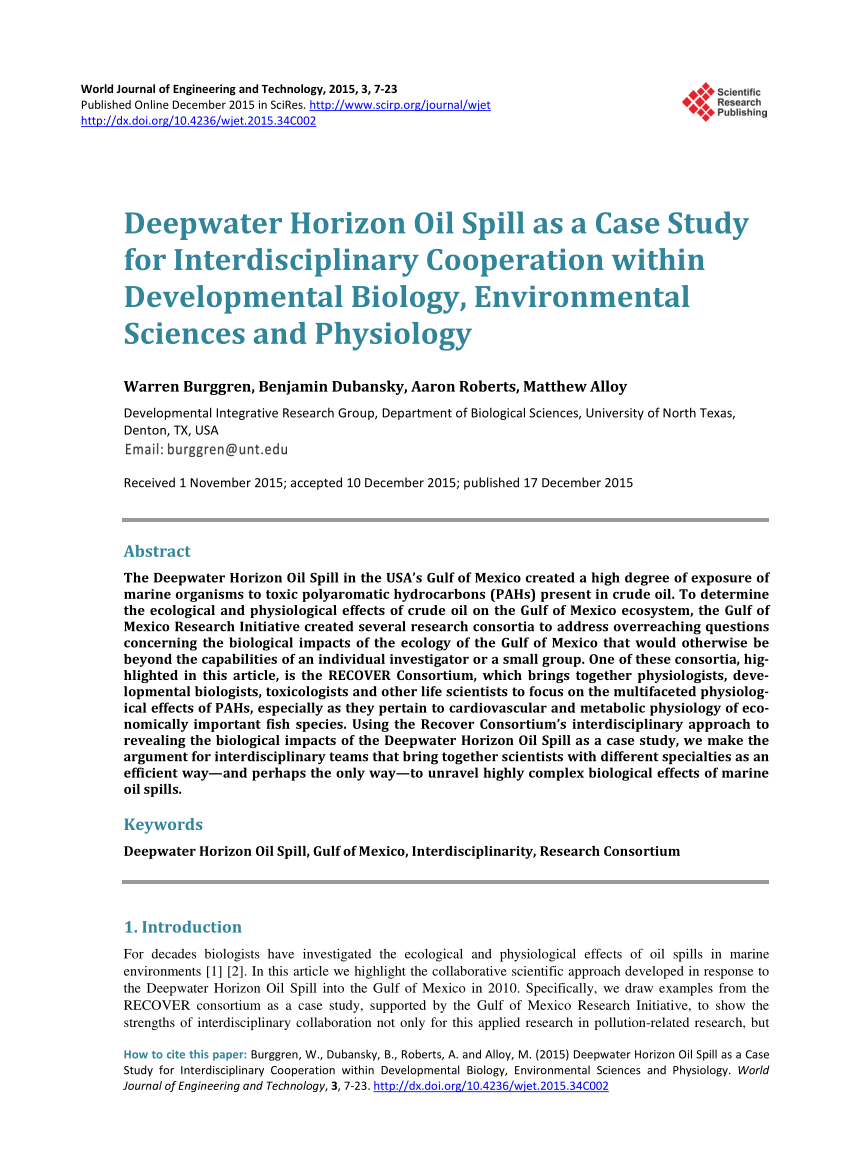 bp's deepwater oil spill case study analysis