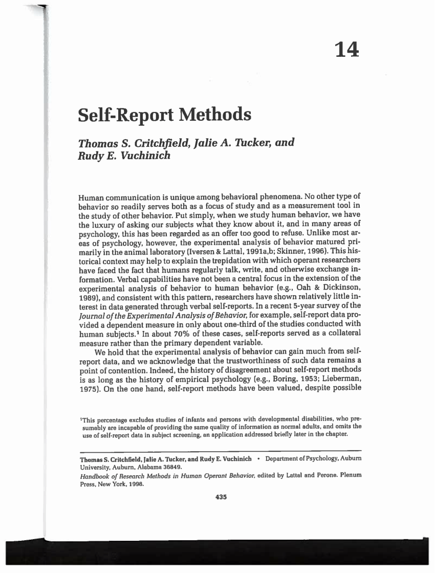 psychological research self report