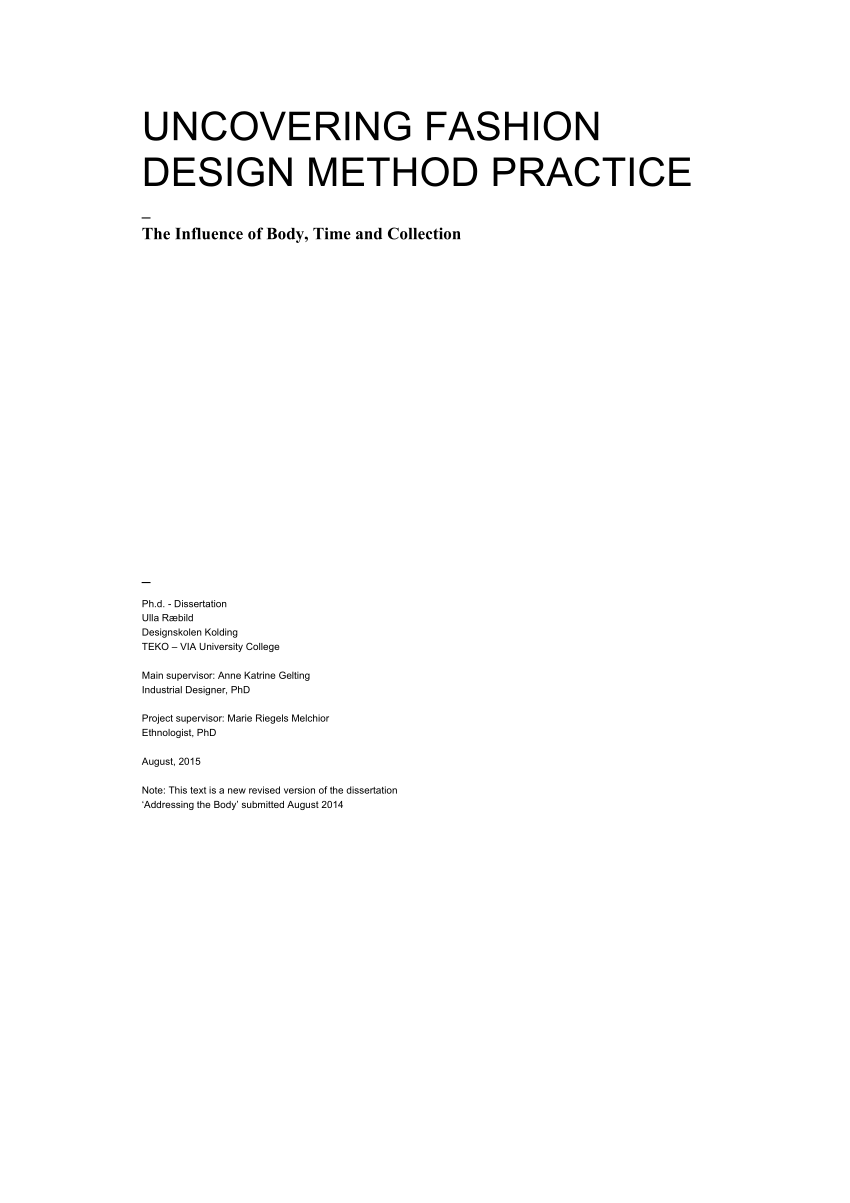 thesis on fashion designing pdf