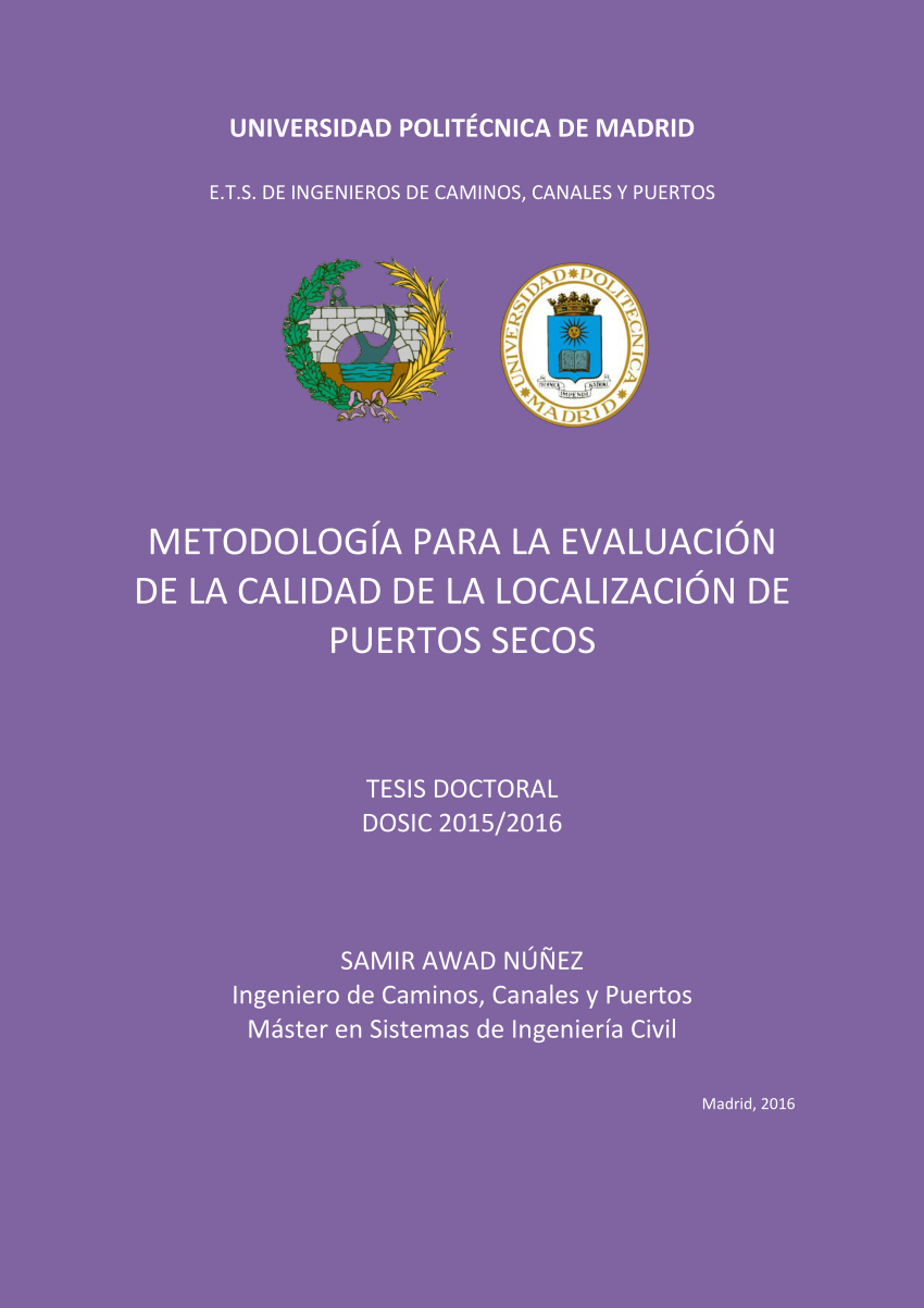 Pdf Metodologia Para La Evaluacion De La Calidad De La Localizacion De Puertos Secos