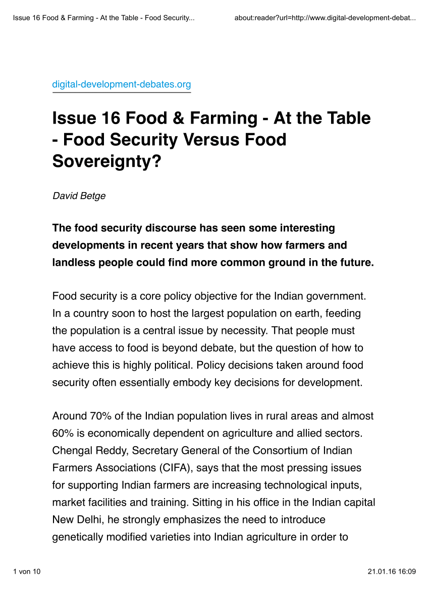food insecurity argumentative essay