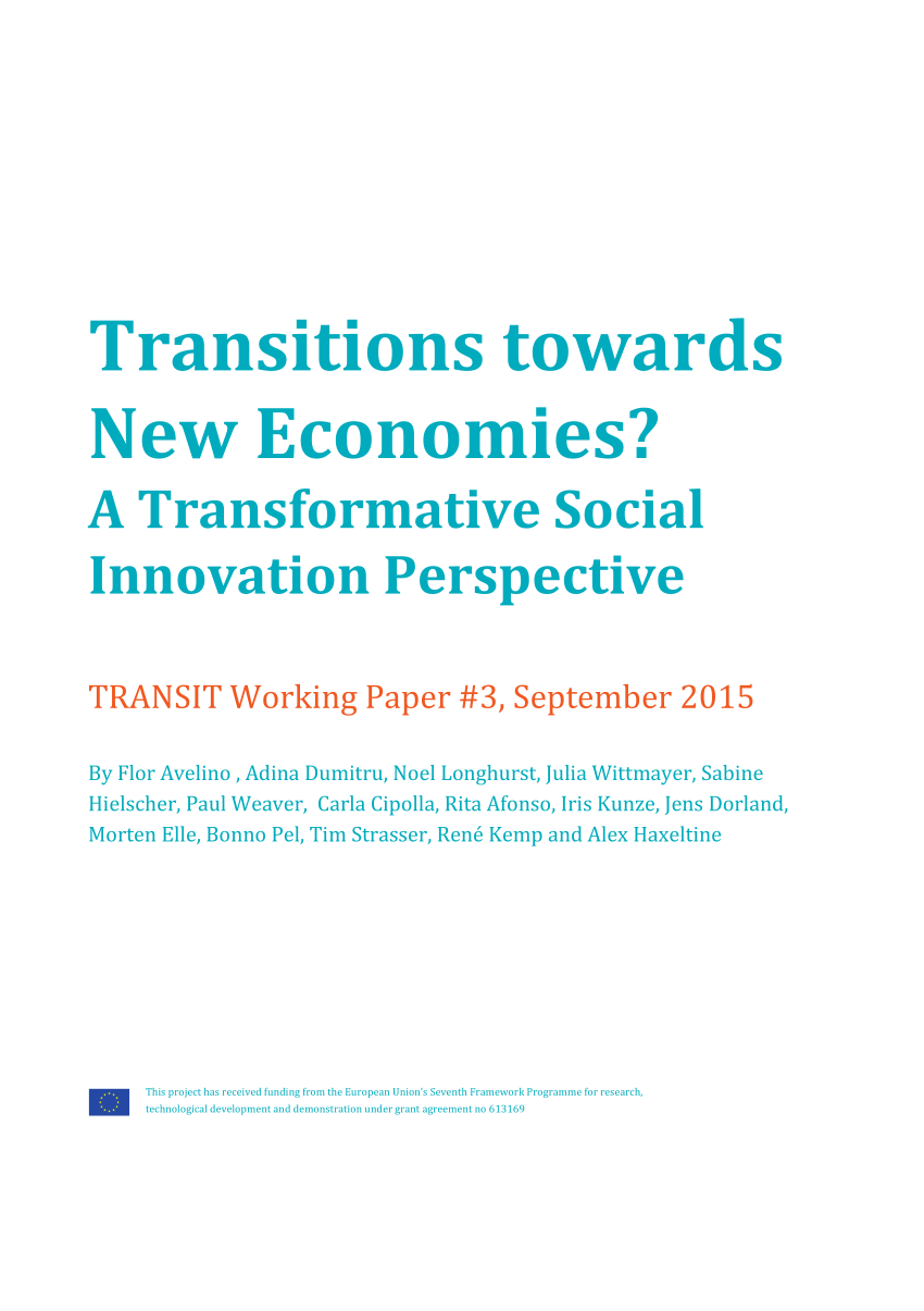 PDF) Transitions new A transformative social innovation perspective