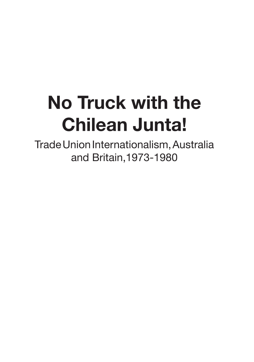 er nok Ellers Mammoth PDF) No Truck with the Chilean Junta! Trade Union Internationalism,  Australia and Britain,1973-1980