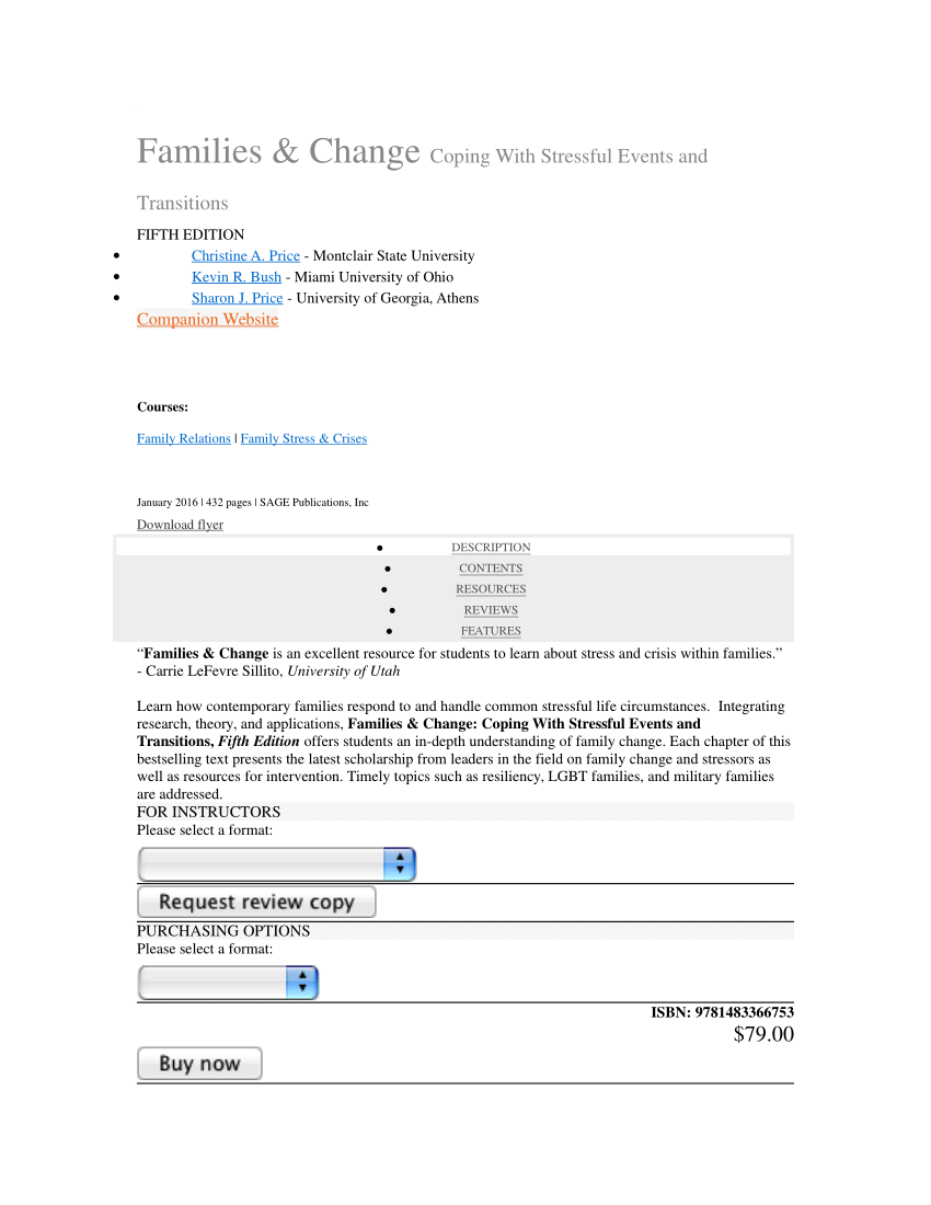 ISBN 9781544371245 - Families and Change : Coping with Stressful