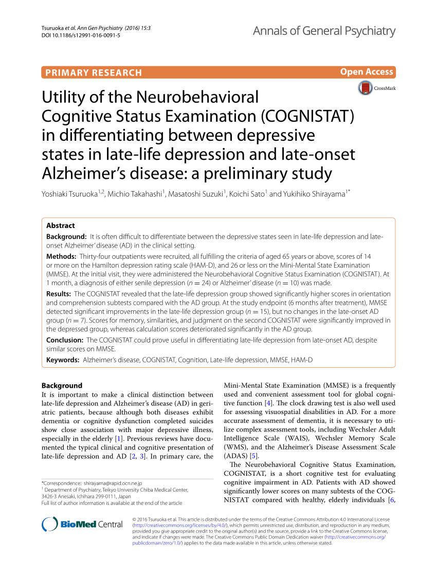 (PDF) Utility of the Neurobehavioral Cognitive Status Examination ...