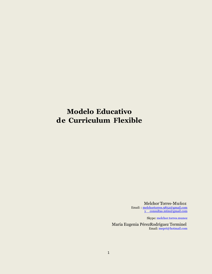PDF) Modelo Educativo de Curriculum Flexible