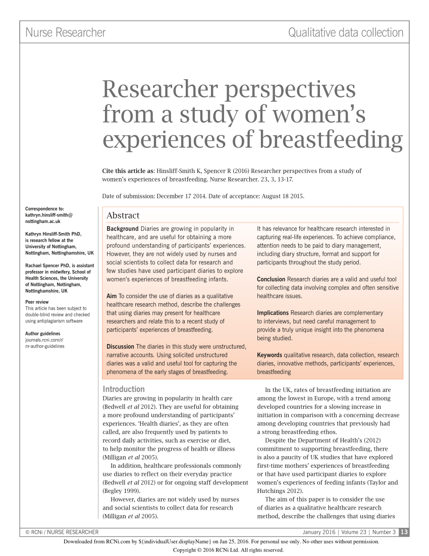 breastfeeding research paper pdf