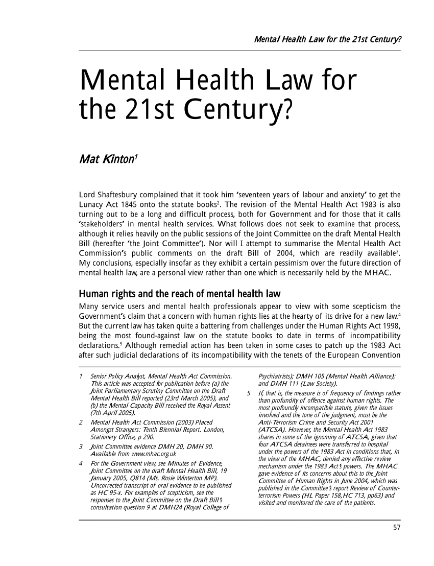 mental health law dissertation