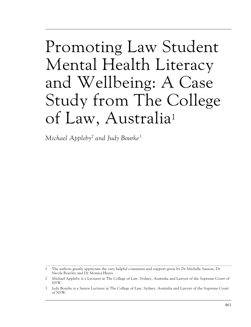 mental health and law research topics