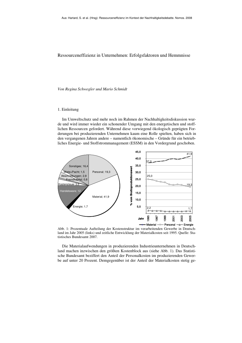 Pdf Ressourceneffizienz In Unternehmen Erfolgsfaktoren Und Hemmnisse 