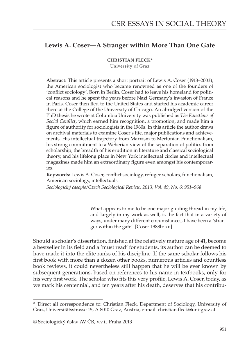 PDF Skizze einer Methodologie der Geschichte der Soziologie