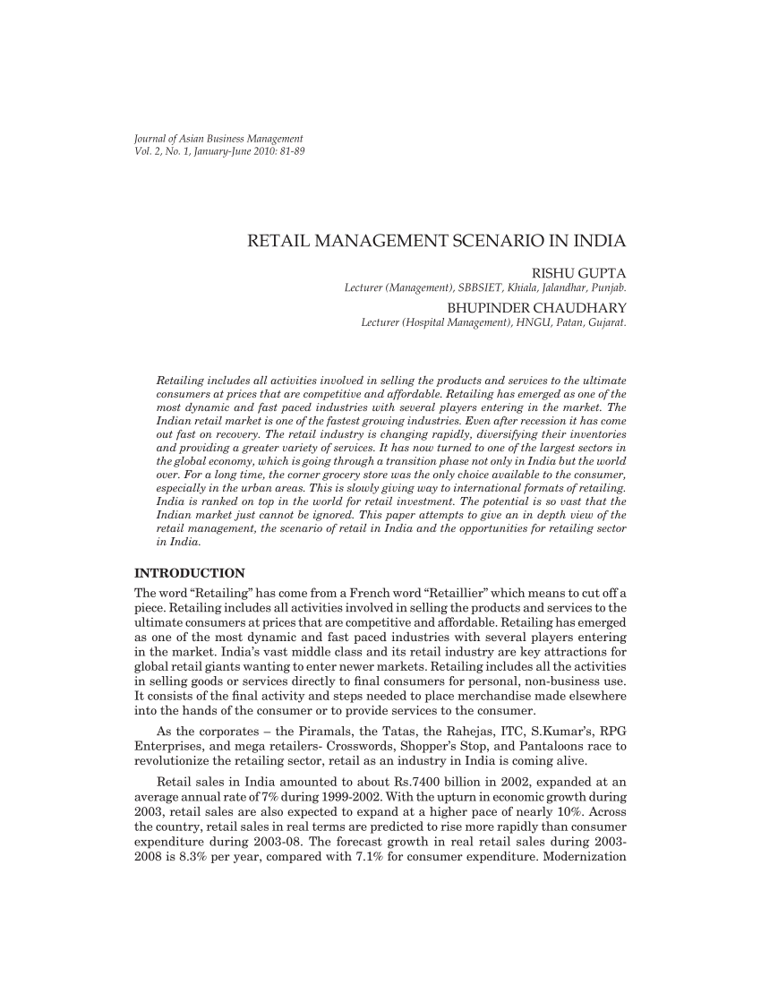 research paper on retail management pdf