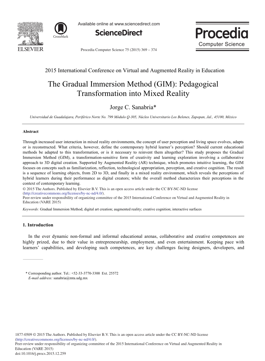 (PDF) The Gradual Immersion Method (GIM): Pedagogical Transformation