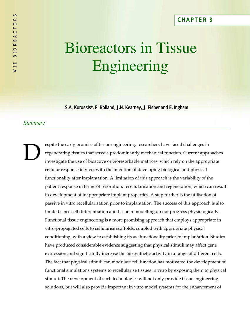 31 Best Bioreactors for tissue engineering principles design and operation 