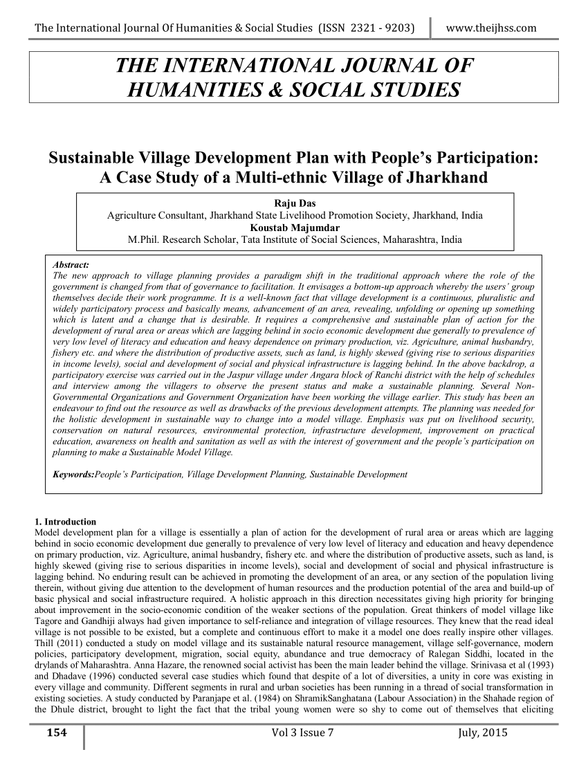 research paper on village development