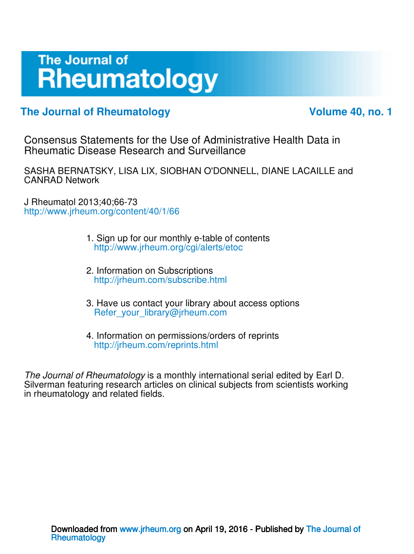 Table of contents  Annals of the Rheumatic Diseases