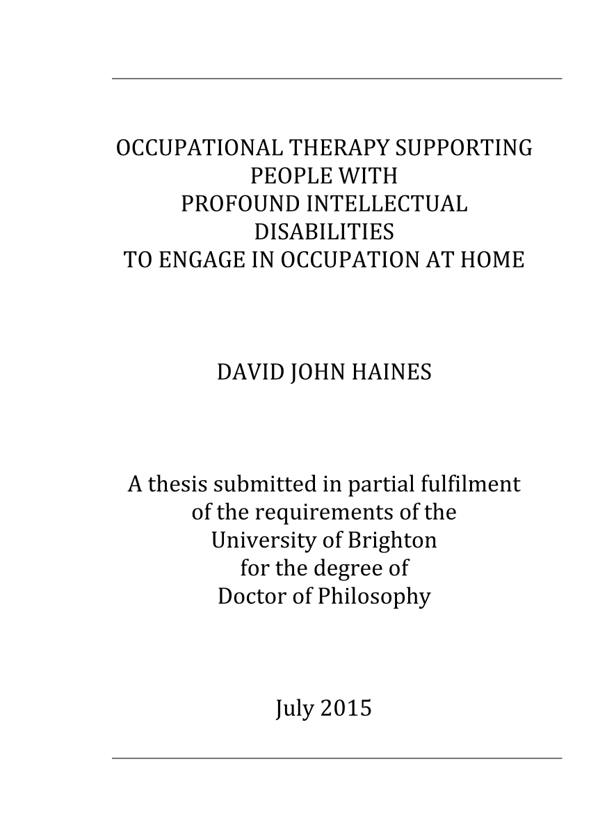 topics for research paper in occupational therapy