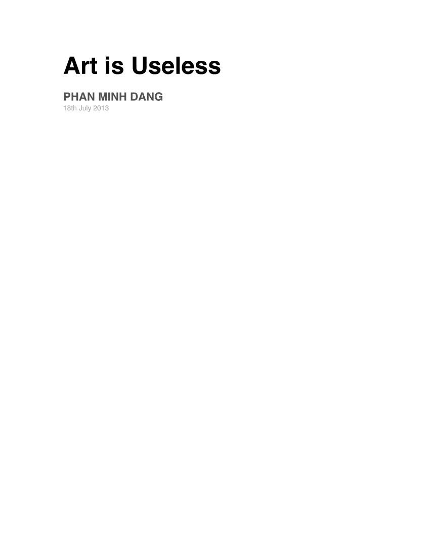 is art useless essay