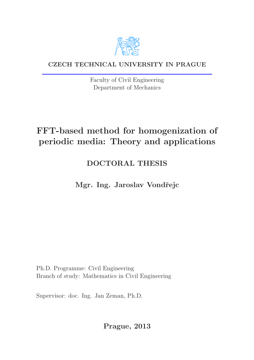 Pdf Fft Based Method For Homogenization Of Periodic Media Theory And Applications