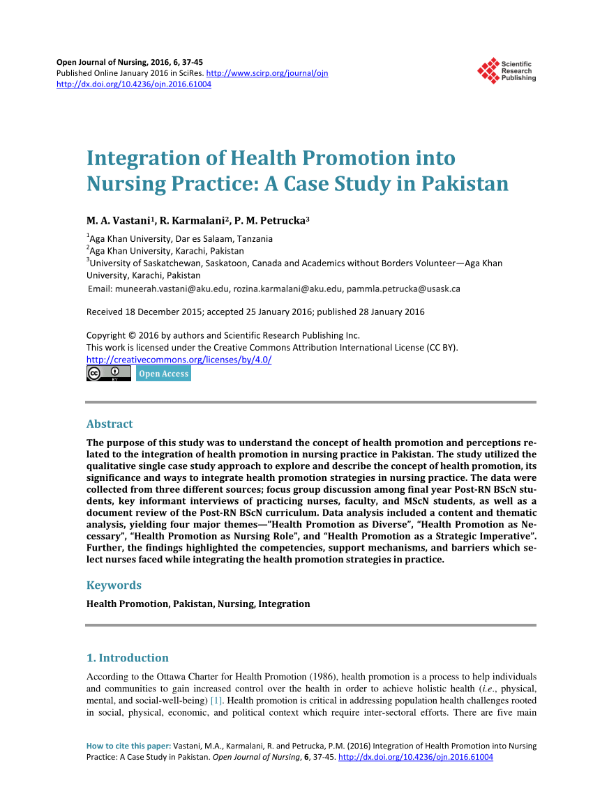 health promotion case study examples