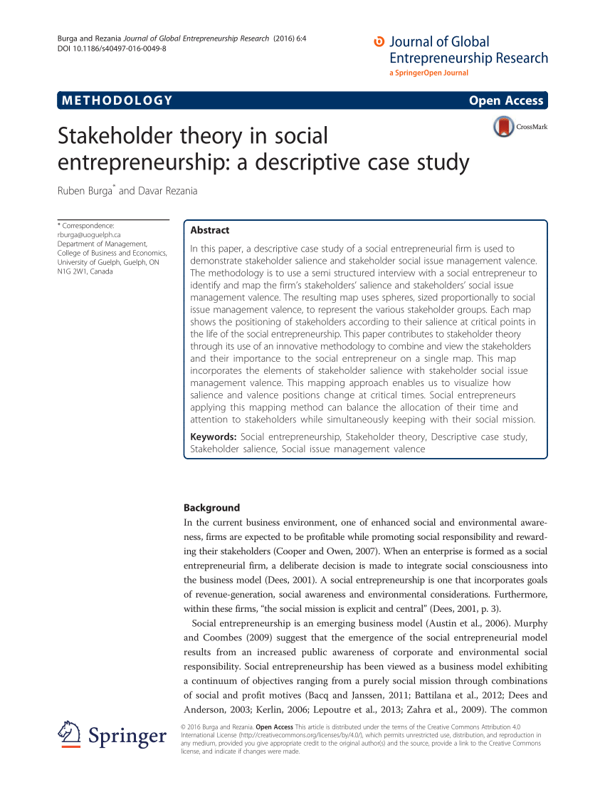 stakeholders social enterprise case study