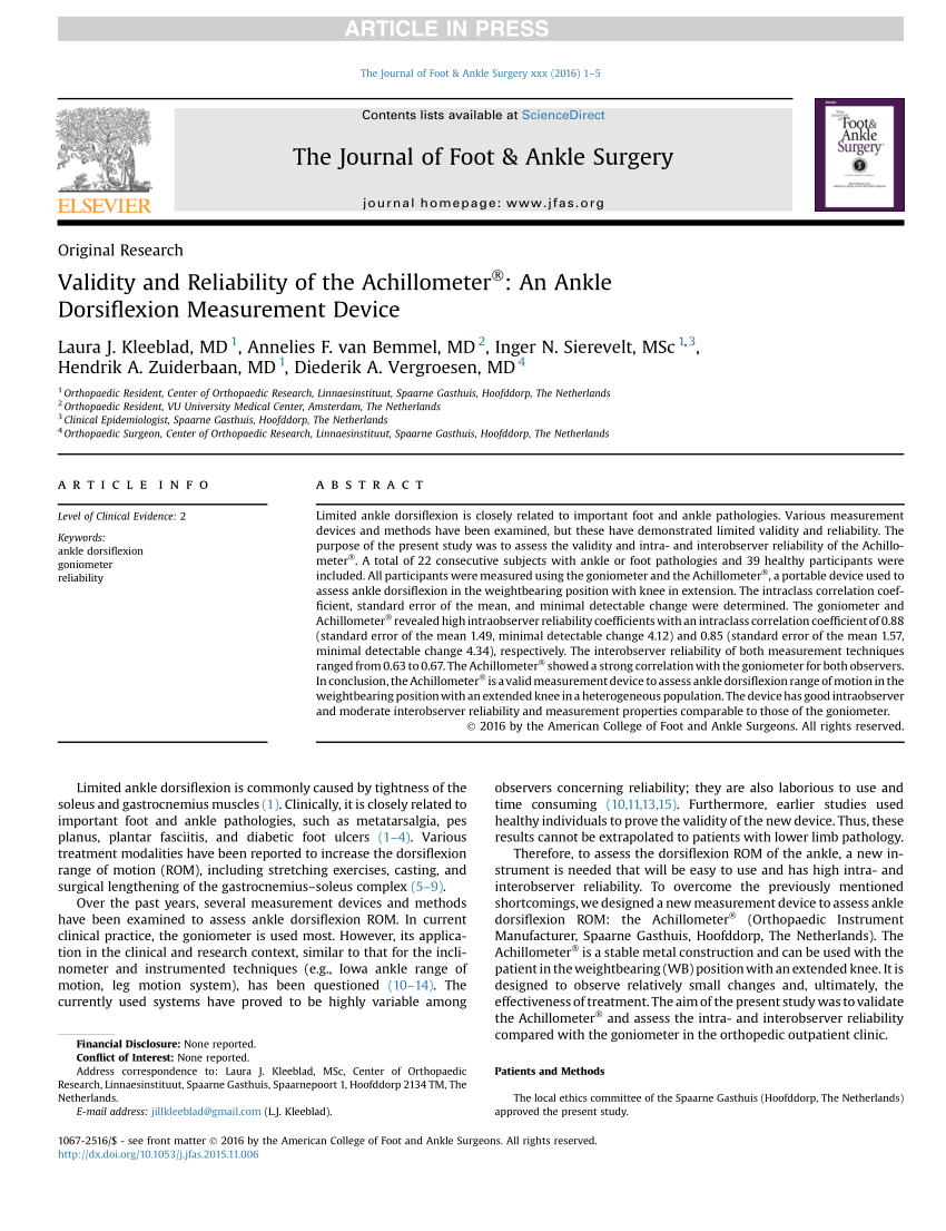 The influence of knee position on ankle dorsiflexion - a biometric study, BMC Musculoskeletal Disorders