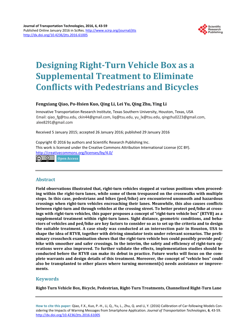 Pedestrian And Bicycle Behavior Analysis Download Table