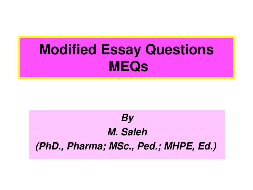 modified essay questions for medical students