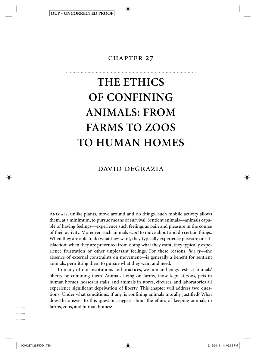 PDF) The Ethics of Confining Animals: From Farms to Zoos to Human Homes