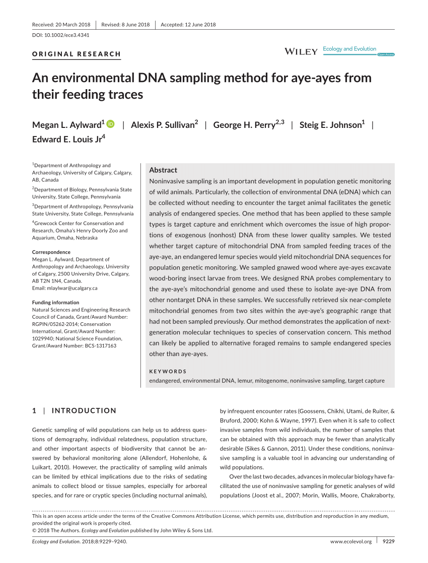 Pdf Development Of A Remote Genetic Sampling Technique For The Aye Aye Daubentonia Madagascariensis Using Zoo Living Individuals