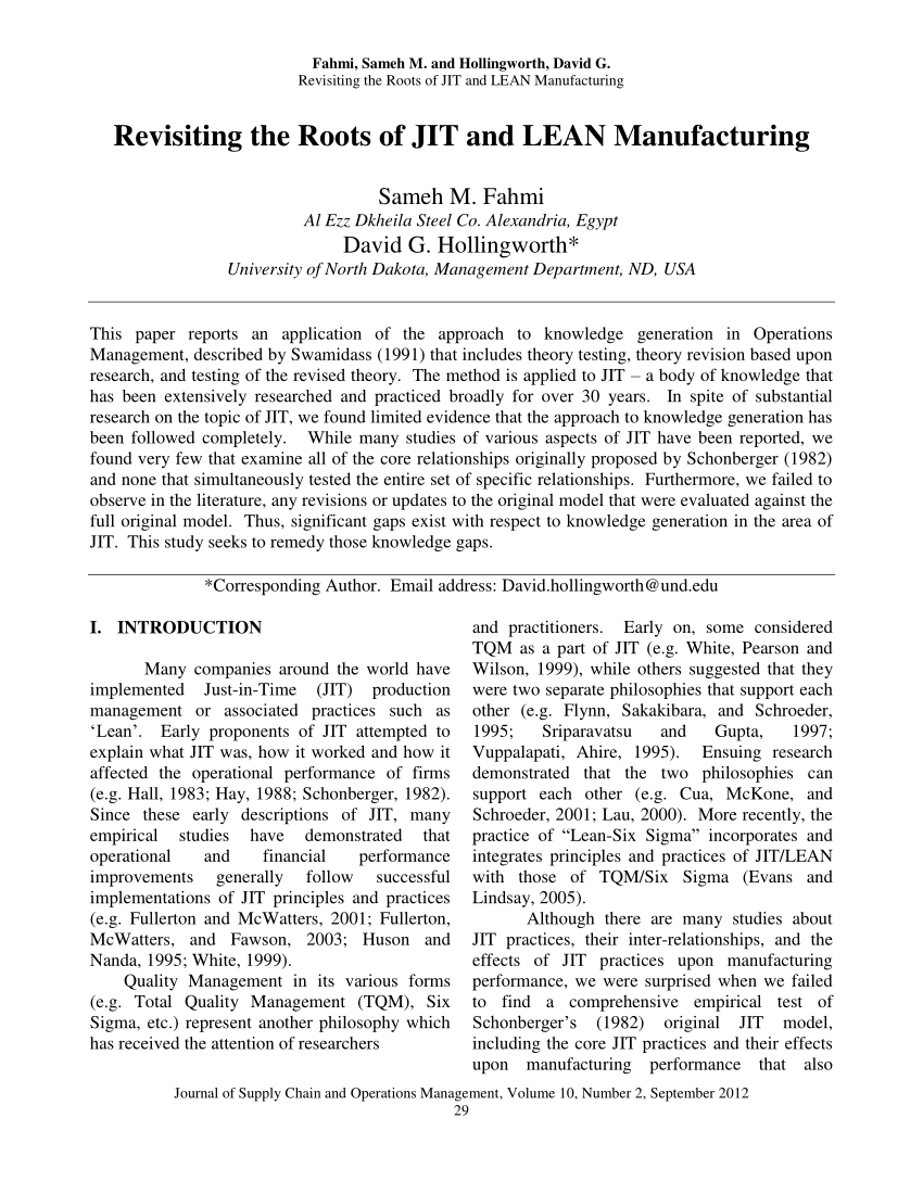 The Critical Role of TQM, JIT, and TPM in the Revisiting World