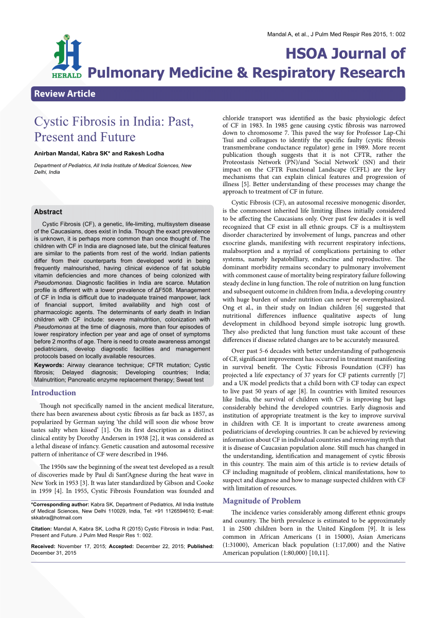 cystic fibrosis case study in india