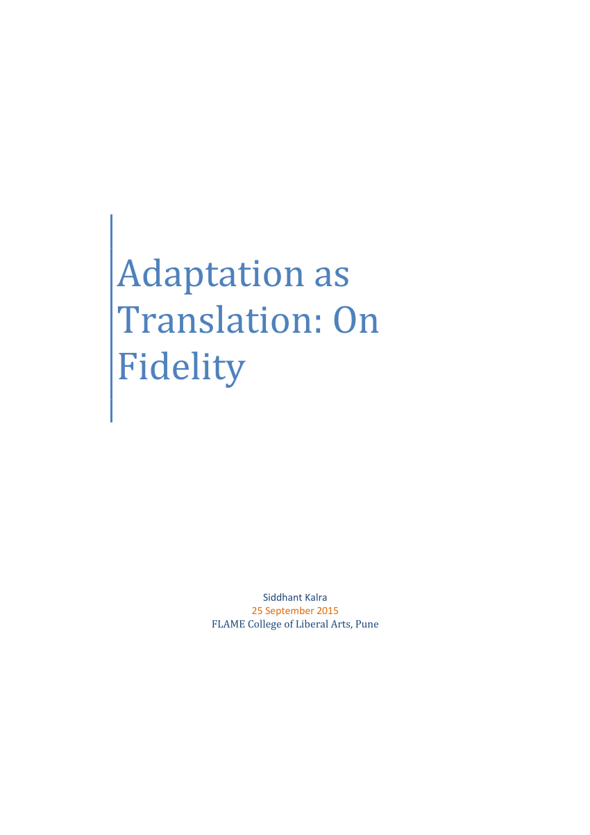 beyond fidelity the dialogics of adaptation pdf file