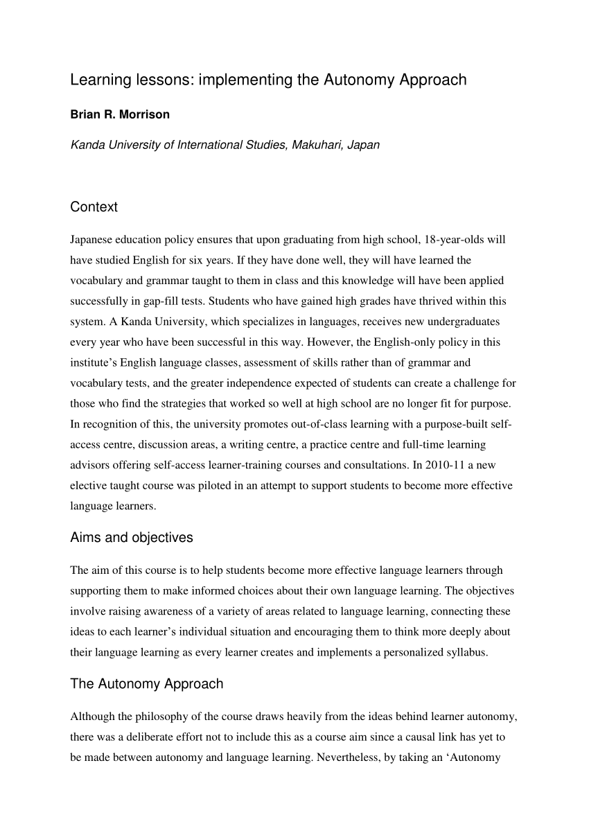 autonomy thesis pdf
