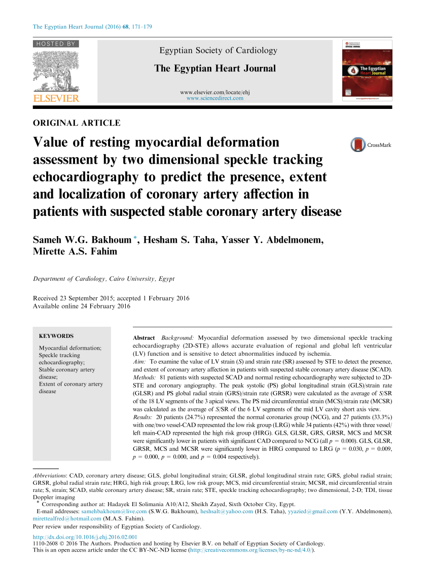 Highlighting the role of global longitudinal strain assessment in valvular  heart disease, The Egyptian Heart Journal