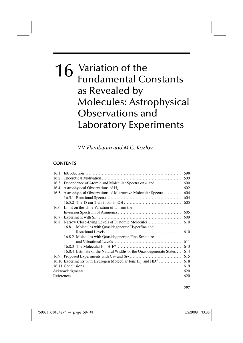 PDF Variation of Fundamental Constants as Revealed by Molecules