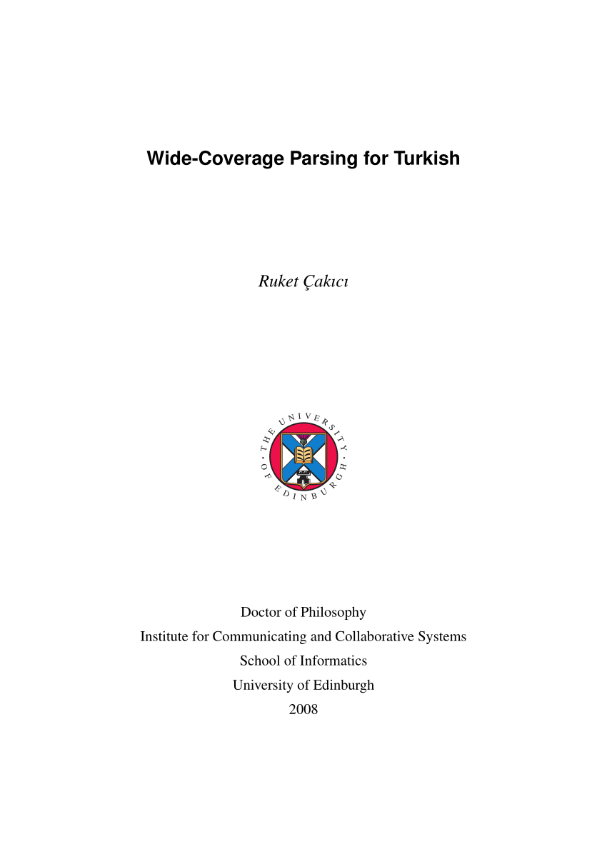 PDF) Wide-coverage parsing for Turkish