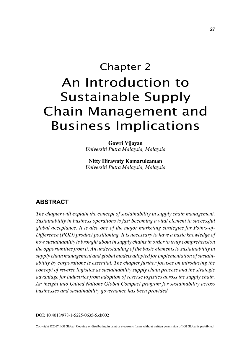 thesis sustainability supply chain