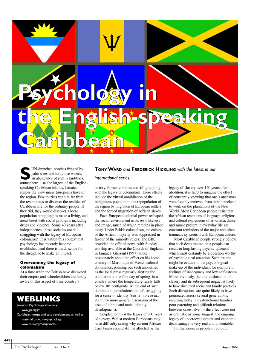 Pdf Psychology In The English Speaking Caribbean - 