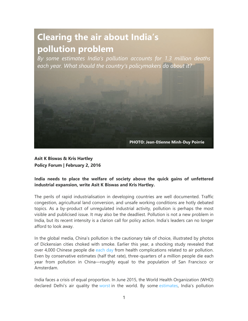 literature review on air pollution in india