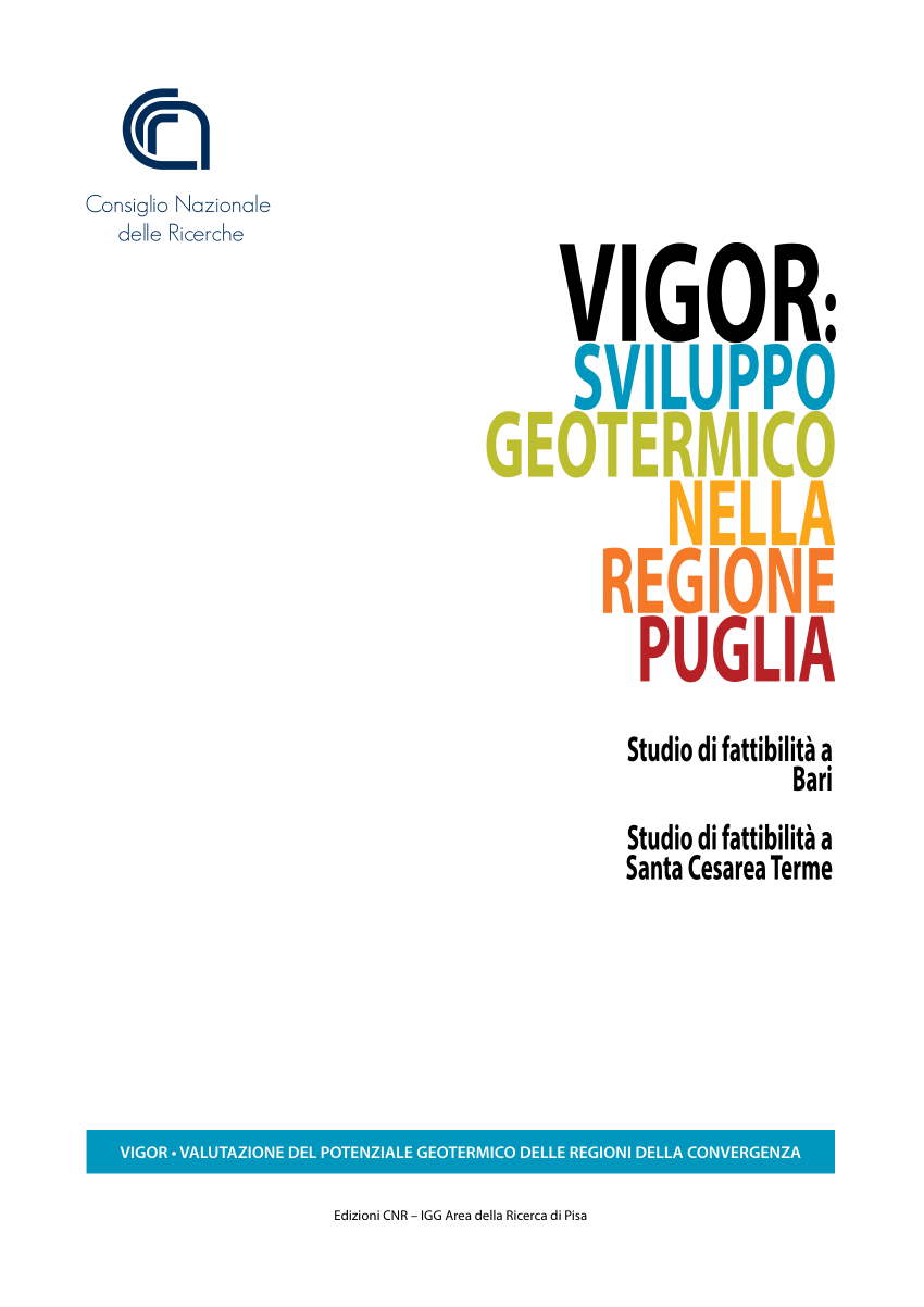 Pdf Vigor Sviluppo Geotermico Nella Regione Puglia Studi Di Fattibilita A Bari E Santa Cesarea Terme