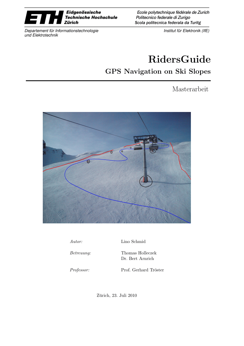Pdf Ridersguide Gps Navigation On Ski Slopes