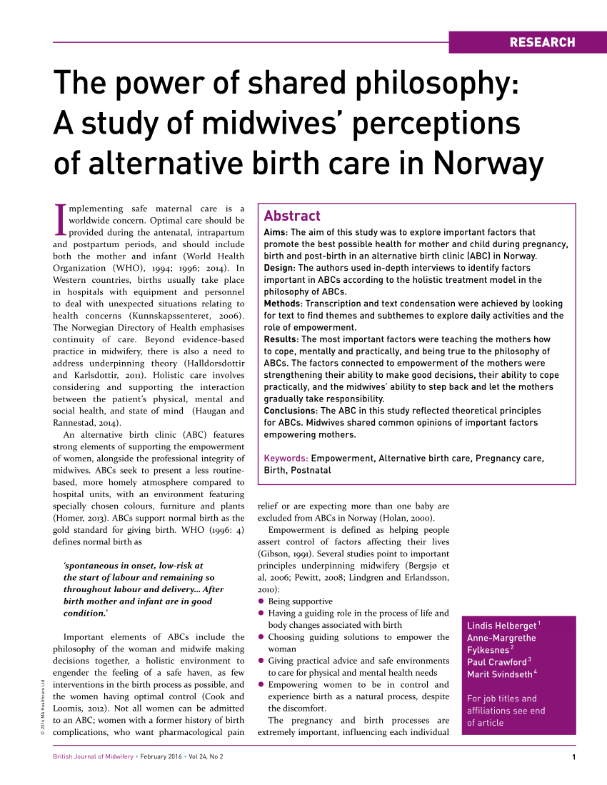 Women's Choices in Maternity Care – My Expert Midwife