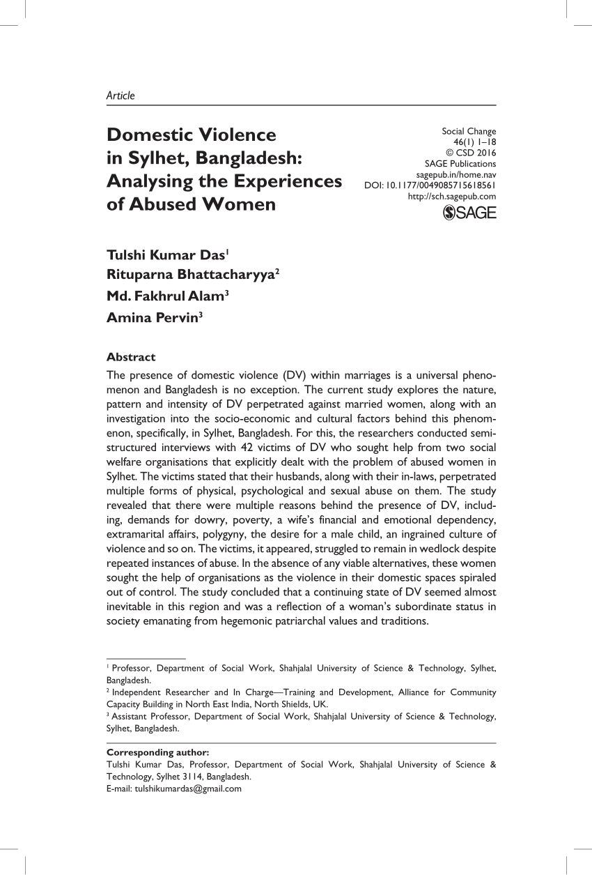 research paper on domestic violence in bangladesh